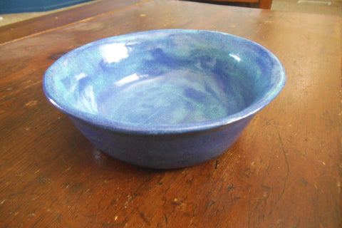 Blue and Aqua Glazed Slump Bowl