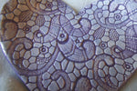 Blue and Purple Lace Embossed Heart Trinket Dish