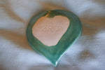 Teal Swirl Pattern Embossed Heart Trinket Dish