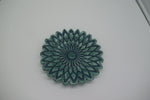 2 Tone Teal Geometric Floral Embossed Trinket Dish