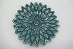 2 Tone Teal Geometric Floral Embossed Trinket Dish