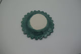 2 Tone Teal Geometric Floral Embossed Trinket Dish