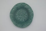 Teal Lace Embossed Freeform Trinket Dish