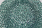 Teal Lace Embossed Freeform Trinket Dish