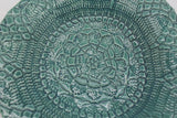 Teal Lace Embossed Freeform Trinket Dish