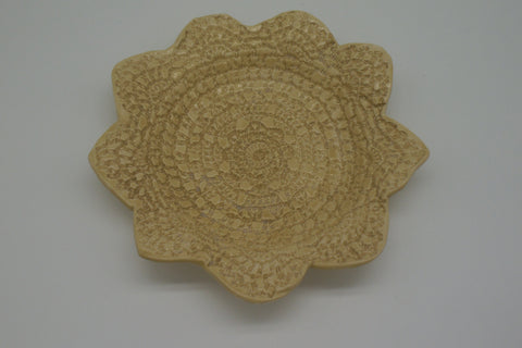 Light Tan Lace Embossed Large Trinket Dish