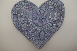 Blue and Purple Lace Embossed Heart Trinket Dish